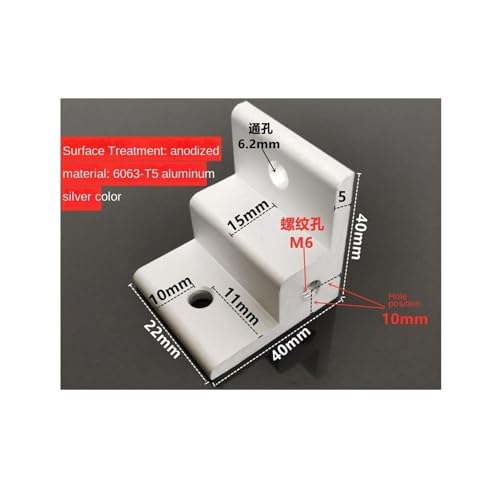 Équerre alu anodisé de précision pour connecteur d'angle industriel 3030 - 3