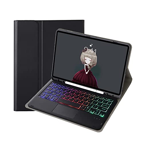 Vowor Trackpad Tastiera Per Samsung Galaxy Tab S6 Lite 10.4' 2022/2020 SM-P610/P615 SM-P613/P619 Custodia, Rimovibile Magnetica Pelle Cover con Bluetooth Wireless Keyboard (Retroilluminato)
