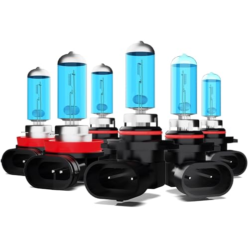 Image of Light Bulbs Fit For Chevrolet Colorado 2004-2008, 9005 9006 H11 High Low Beam Fog Lights High Performance Halogen Headlight Bulb Combo, 6000K White Light, Pack of 6