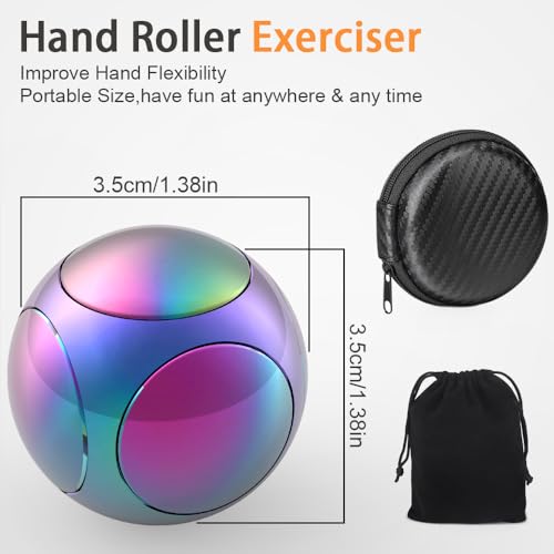 Image of Dilabnba Fidget Spinners Stress Ball Kinetic Desk Toy for Kids Adults, Metal Handheld Gadget Finger Hand Spin Fingertip Gyro Goody Bag Fillers Gift, Rainbow