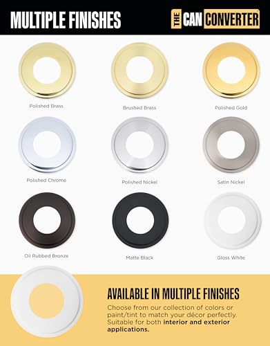 Image of The Can Converter Ceiling Medallion for Recessed Can Light - Home Improvement Decorative Steel Goof Ring & Cover Plate for 4'', 5'' & 6″ Cans, Small Ceiling Medallion for Chandeliers, White
