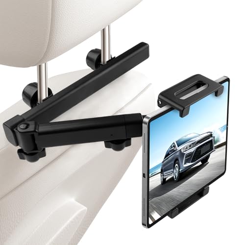 ZXShow Support Tablette Voiture Appui-tête Pivotant à 360° Porte Tablette Universel pour iPad Switch Téléphones 4,7-12,9 Pouces Support Ipad Voiture Extensible