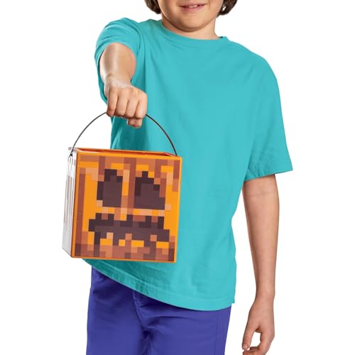 Disguise Minecraft Jack O' Lantern Brown Block Treat Pail, Official Minecraft Treat Pail Costume Accessory & Cute Room Decor4