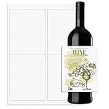 Mr-Label Printable White Shimmer Paper Wine Bottle Labels 4' x 5' - Large White Metallic Paper Self Adhesive Labels - Laser Printing (White Shimmer, 10 Sheets Total 40 Labels)