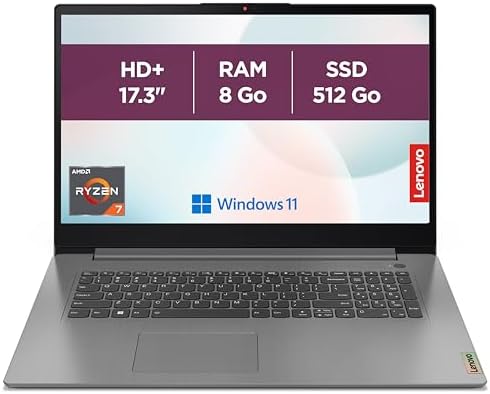 Lenovo IdeaPad 3 17ABA7 - Ordinateur Portable 17.3'' HD+ (AMD Ryz...