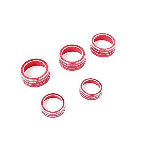 Ramecar for Accord Climate Control Switch AC Knob Sound Volume Button for 10th Gen Honda Accord Sedan Sport EX EX-L LX 2018 2019 2020 2021 2022, Aluminum red, 5pcs
