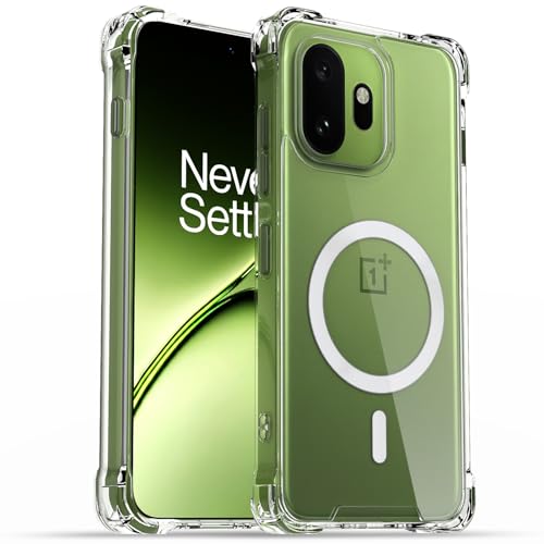 Image of Amazon Basics Back Cover for OnePlus 15T 5G Mag-Safe Shockproof PC + TPU Protective Case Magnetic Support Bumper Case (Transparent Mag-Safe)