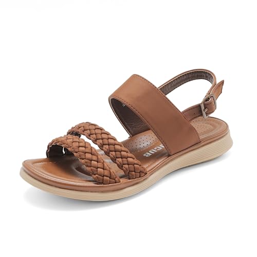 Women's Flat Sandals Ankle Strap Open Toe Summer Braided Sandal Beach Comfortable Platform Outdoor Slingback Dress Shoes2