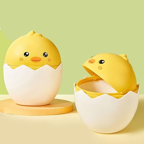 Miniatura 8 de Gadpiparty Mini basurero de escritorio con tapa lindo cubo de basura pequeño de dibujos animados para oficina, habitación de los niños, dormitorio y