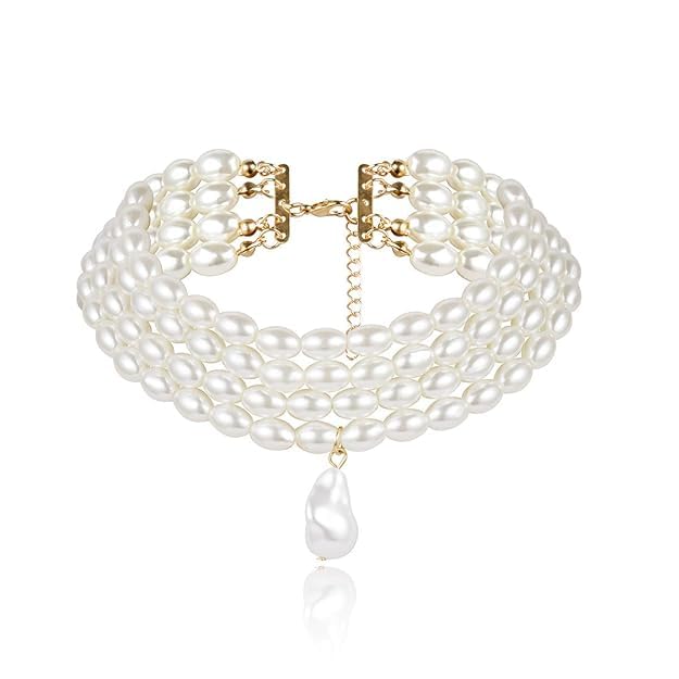 Aaishwarya Indo Western Multi Layered White Pearl Necklace for Wo...