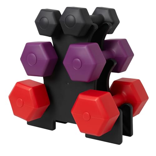 ‍ Kit de Halteres Sextavados 12kg com Suporte – Treine em Casa co...