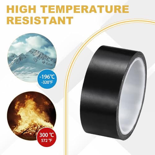 Image of PATIKIL High Temperature PTFE Tape 1-9 /16 Inch x 33 Feet, PTFE Coated Fiberglass Adhesive Tape for Vacuum Sealer Machines Hand-Impulse Sealers Insulation, Black