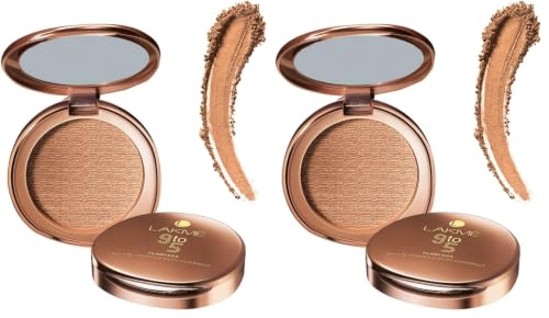 Image of Lakme 9 to 5 Flawless Matte Complexion Compact Powder|| Apricot|| Absorbs Oil|| Conceals & Gives Radiant Skin - All Day Matte Finish Face Makeup|| 8 g (Pack of 2)