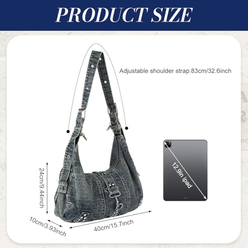Image of PALAY Crossbody Bag for Woman Denim Cloth Tote Bags Casual Canvas Women Handbags Large Capacity Shoulder Bag for Daily, School