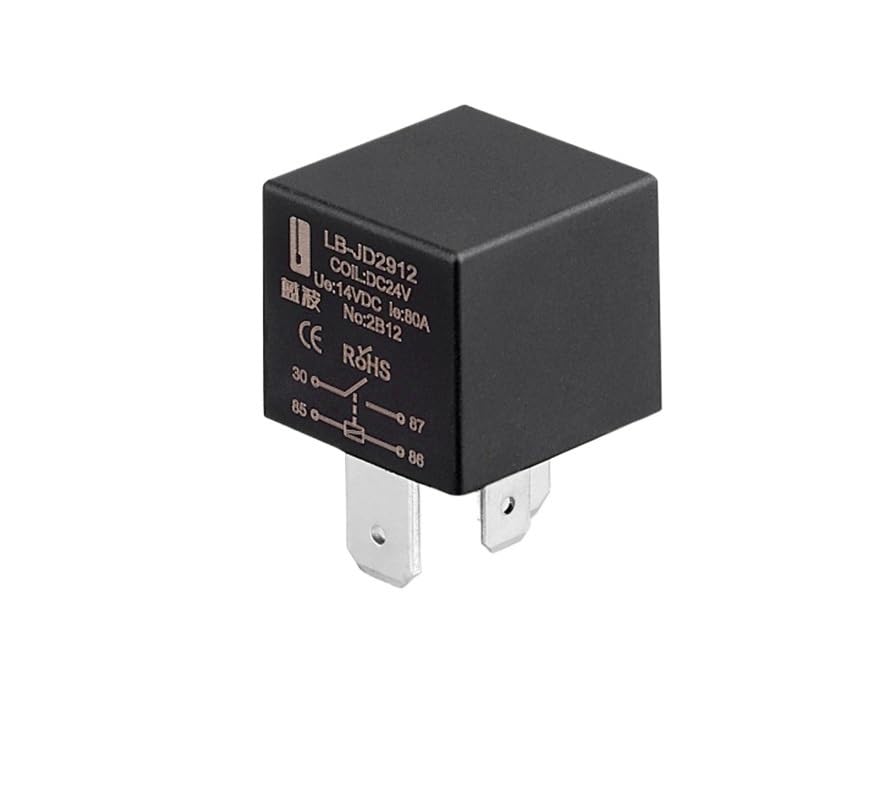 12V 24V Car Relay 4 Feet 5 Feet High Current 80A Waterproof Car Horn Start Headlight Modification(2912 (4p 24v-80A))