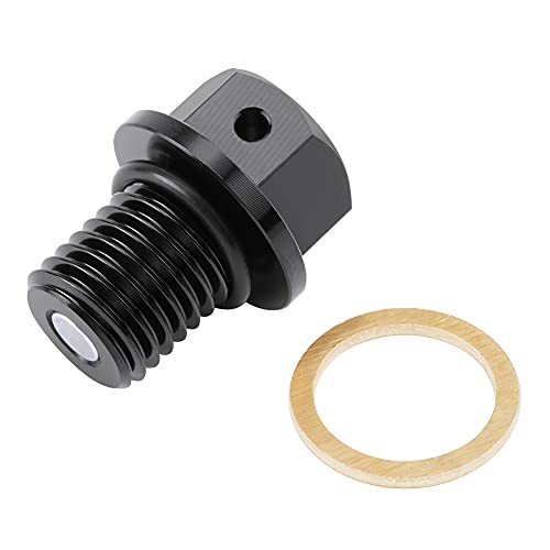 NICECNC Black M12 x 1.5 Magnetic Oil Drain Plug Bolt Dirt/Street Bike Compatible with Yamaha WR400F YZ125 YZ250G R YZ426F TTR250 TTR90,YZ250 YZ250X 2016-19 YZF-R25 YZF-R3 2015-18 MT-25 MT-03 2016-18 - Thumbnail 3