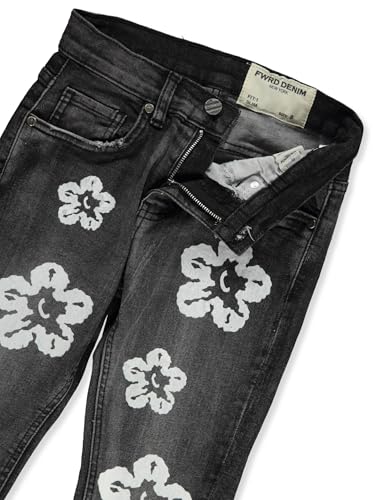 FWRD Boys' Flower Jeans - Black/White, 143