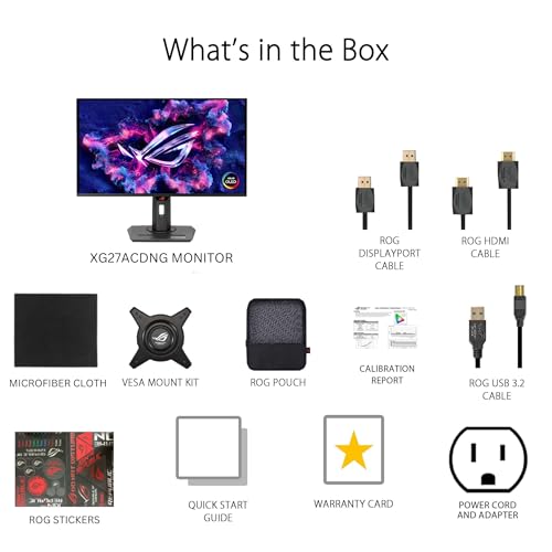 undefined ASUS ROG Strix 26.5” 1440P QD-OLED Gaming Monitor (XG27ACDNG) -QHD (2560x1440), 360Hz, 0.03ms, Custom Heatsink, OLED Care+, G-SYNC Compatible, 99% DCI-P3, DisplayWidget, AI Gaming, 3yr Warranty の商品画像 6