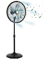 BILT HARD 18" Oscillating High-Velocity Outdoor Pedestal Misting Fan, 3-Speed Patio Fans for Outside, Adjustable Height, 120° Oscillation, Waterproof, Industrial Fan for Outdoor- UL Listed Black