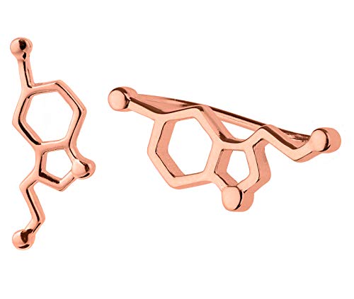Molécule de sérotonine boucles d'oreilles en argent pour illuminer vos tenues de bureau et soirées