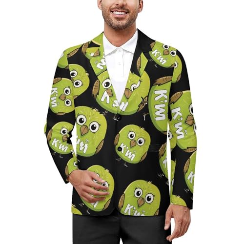 Funny Kiwi Bird Mens Casual Blazer Button Suit Jacket Lightweight Sport Coat for Work Business