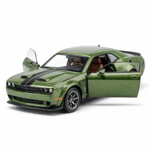 Image of Wizplex MSZ Dodge Challenger 2022 1:43 Scale Officially Licensed Die Cast Metal Car - Pull Back Classic Muscle with Openable Front Doors, Collectible Showpiece for Kids 6+ & Car Enthusiasts
