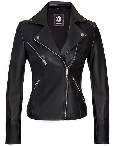 Asymmetrical Womens Leather Jacket - Real Lambskin Biker Style Motorcycle Leather Jackets For Women