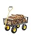 VEVOR Bollerwagen 226,80 kg, Transportwagen, Gartenwagen, Gerätewagen, Handwagen mit 10 Zoll großen Geländereifen, abnehmbaren Seitenteilen aus Netzmaterial und um 180° drehbarem Griff, Gelb/Schwarz