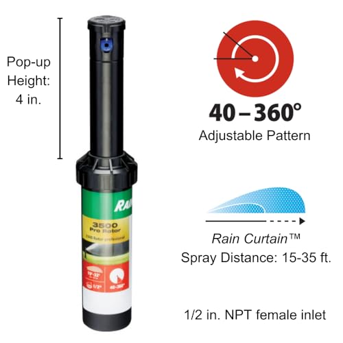 Rain Bird CP3504PC Pro Rotor mit Regenvorhangdüsen-Set, 40° - 360° Muster, 15’ - 35’ Sprühabstand