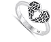 Fashion Oxidized Feather Promise Heart Angel Wing Ring New .925 Sterling Silver Band Size 5