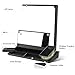 Small Desk whiteboard - Glass Dry Erase White Board- Desk Computer Buddy with Fast Charger Charging Station, Desk Board Buddy with Adjustable Foldable Desk Lamp, Dry Erase Notepad, Black, 17 x 6 in