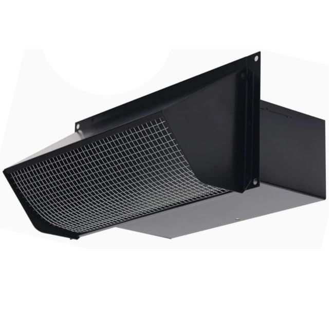 10 Inch Wall Vent Cap for Microwave Kitchen Range Hood Exhaust for 3-1/4"x10" Rectangular Duct Exhaust Vent Cap with Damper and Screen for Range Hood Kitchen Dryer Bath, Black