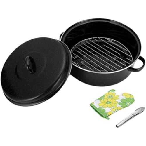 焼き芋鍋、焼き芋鍋、ホーロー石焼き芋鍋、両手鍋、蓋付きコンロ鍋、鍋、手作り調理道具、キッチン用品、ホーロー鍋 家庭用焼き芋鍋 焼き鍋 ホーロー オーブン ホーロー焼き鍋 ホーローオーブン鍋 (A)