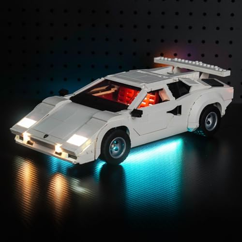LocoLee LED Light Kit Compatible with Lego Lamborghini Countach 5000 Quattrovalvole - No Models Only Light, Creative Lighting Set Accessories Compatible with Lego 10337 Set (Standard Version)
