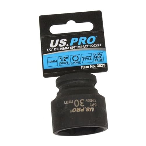 US PRO Tools 30mm Impact Socket 1/2" Drive 6 Point Single Hex 3829