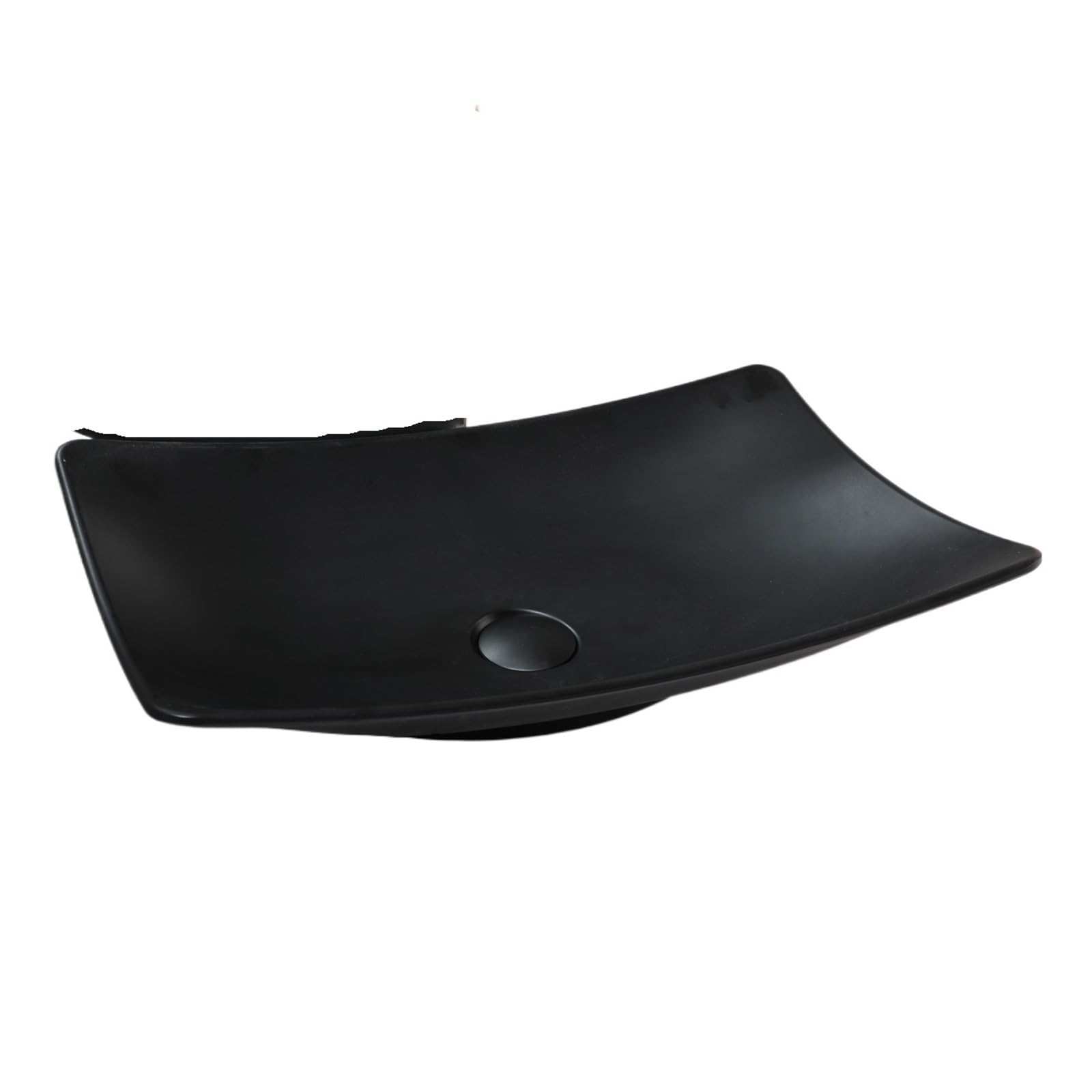 Bathroom Vessel Sink Rectangular Vessel Sink with Drain 23x14 inch Bathroom Stone Resin Washbasin Above Counter Bowl Sinks (No Faucet)(Only Black Sink)