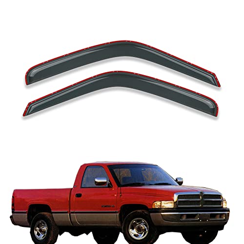 Gldifa In-Channel Wind Deflector Compatible With 1994-2001 Ram1500 1994-2002 Ram 2500/3500 Front Sun/Rain Guards Window Visors 2Pcs #TOP5