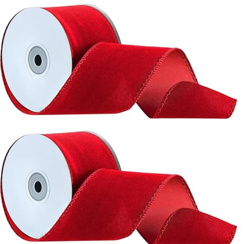 Red Streamer Velvet Ribbon Set – Elegant Decorations