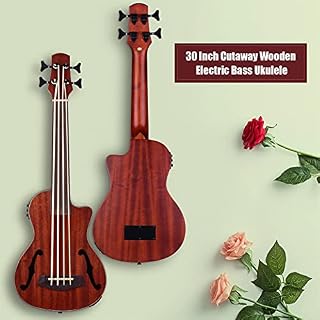 Basse Acoustique Électrique en Bois De 30 Pouces en Bois Ukulele Ukelele Intégré EQ Tuner avec des Trous Sonores Enfants… - Les Beatles, Paul McCartney, John Lennon, RIngo Starr, George Harrison Basse Acoustique Électrique en Bois De 30 Pouces en Bois Ukulele Ukelele Intégré EQ Tuner avec des Trous Sonores Enfants… – Image 6