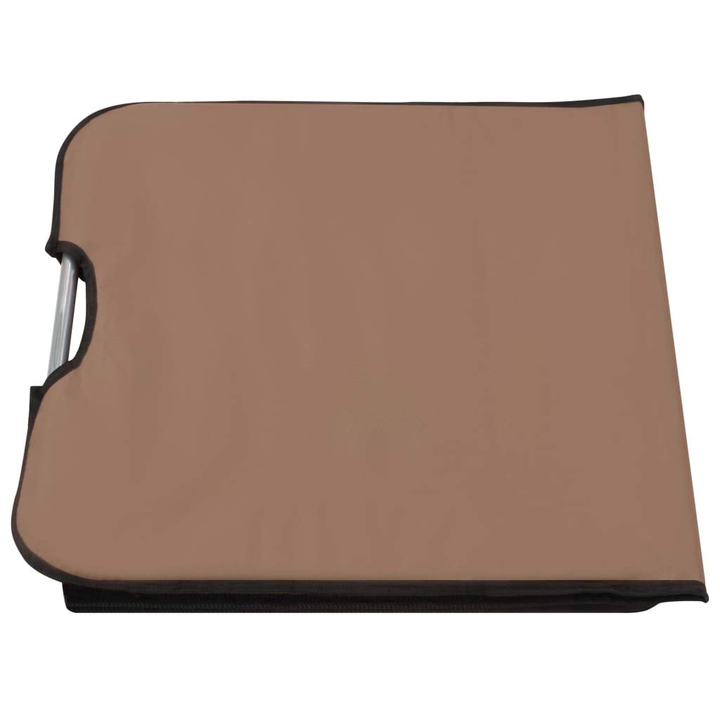 Set di 2 stuoie da spiaggia pieghevoli con schienale, sdraio da spiaggia in acciaio e tessuto, tappetino da campeggio regolabile con poggiatesta e vano portaoggetti, 160 x 53 cm, marrone