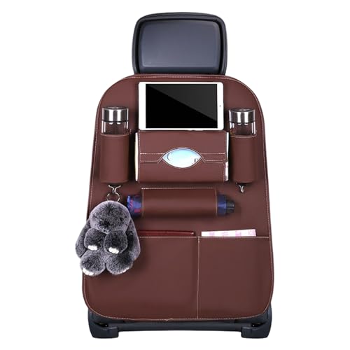 Flkiglm Protector de espalda para asiento de coche contra los pies de los niños - Alfombrilla de asiento trasero para niños con bolsillos de almacenamiento - organizador de almacenamiento para