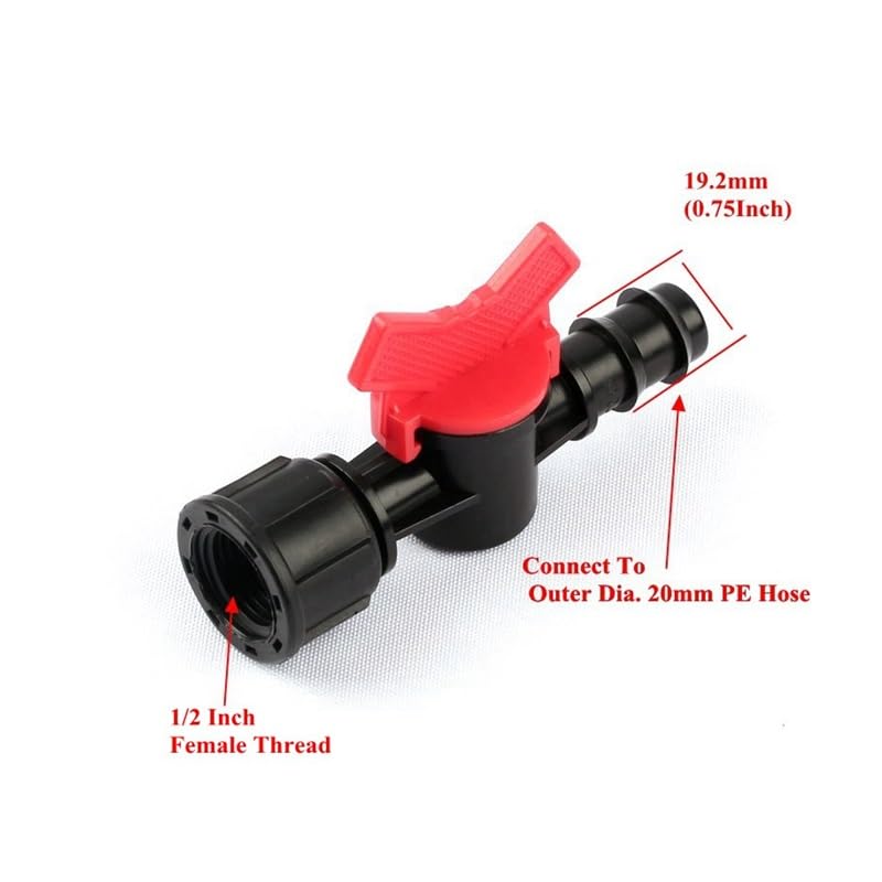 30pcs 1/2 "a 20mm connettore femmina adattatore spinato tubo di irrigazione sistema di gocciolamento raccordi valvola a sfera filettata