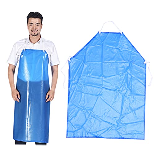CIYODO 2pcs Sleeveless Apron Pvc Kitchen Apron Industrial Apron Cleaning Apron Kitchen Cooking Apron Gardening Apron Waterproof Apron Halter Neck Apron Work Apron Pvc Working Apron Blue