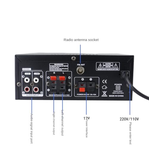 Amplificateur audio numérique bluetooth 1200W home cinéma et radio FM 33BT - 4