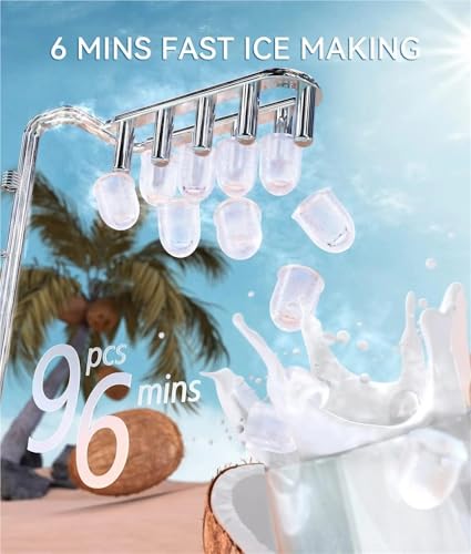 Fabricadora de hielo portátil con capacidad de 26 lbs diarias miniatura 3