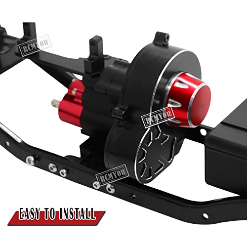 Rcmyou Transmission Dual Speed Gearbox Case For Scx10 90047 90057, Full Alloy Forward & Reverse Transmission Upgrades Part For 1:10 Axial Scx10 Rc Crawler Car, (Dual Speed,Forward & Reverse Function) #TOP2