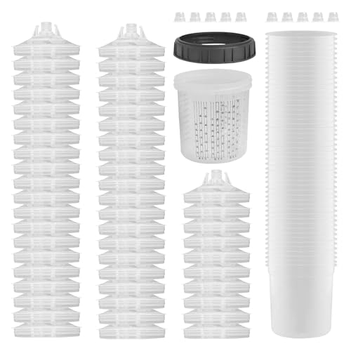 Mezclador de color, mezclador de color con tapa | 50 piezas de laca portátil Ininyección de autos Mezcla Copas sin aerosol juego de colores para automóvil, tazas de pulverización para camiones,