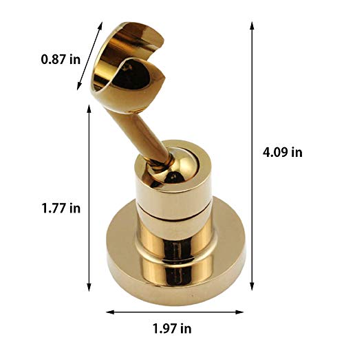 TINTON LIFE Universal Bathroom Adjustable Shower Head Wall Mount Holder Base Removable Bracket Shower Head Adapter for Kids or Adults(Circle Titanium Gold)