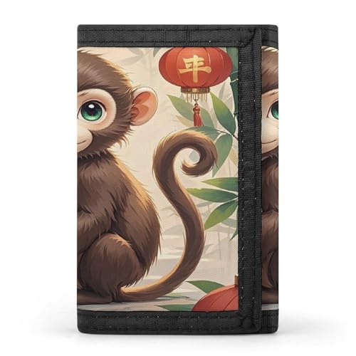 Portefeuille de voyage singe style chinois élégant mixte