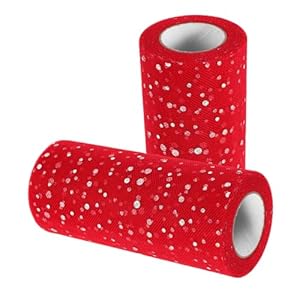 OFFIGAM Glitzernde Tüllbänder 2 Rollen Rot